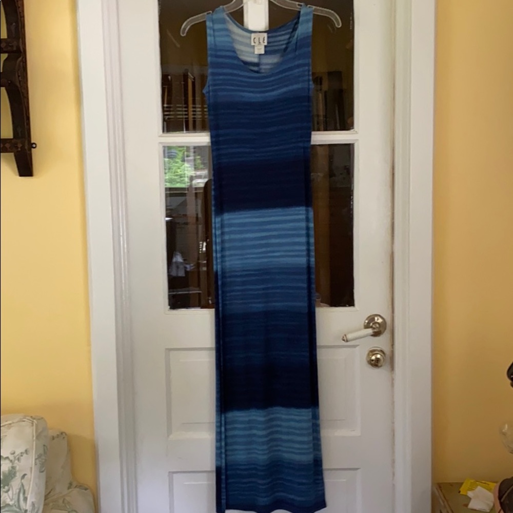 CLE Paris Maxi Dress Summer Blue